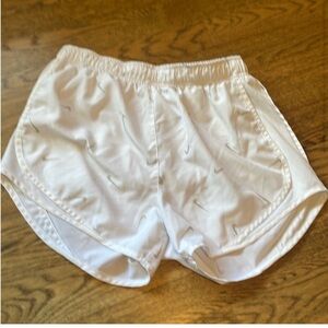 Nike dri fit running shorts, white, small.